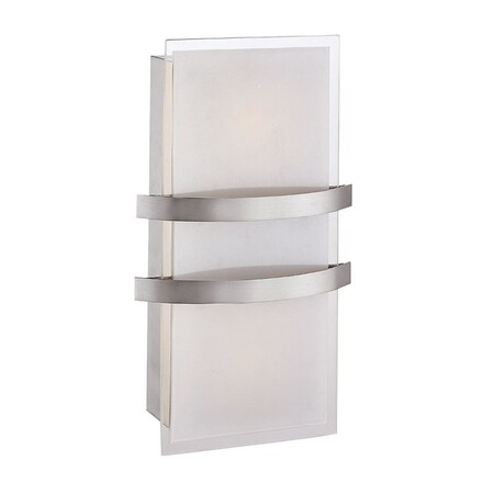 Metro, LED Wall Sconce, Brushed Steel Finish, Opal Glass